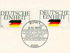 Briefmarke anlässlich der Deutschen Einheit