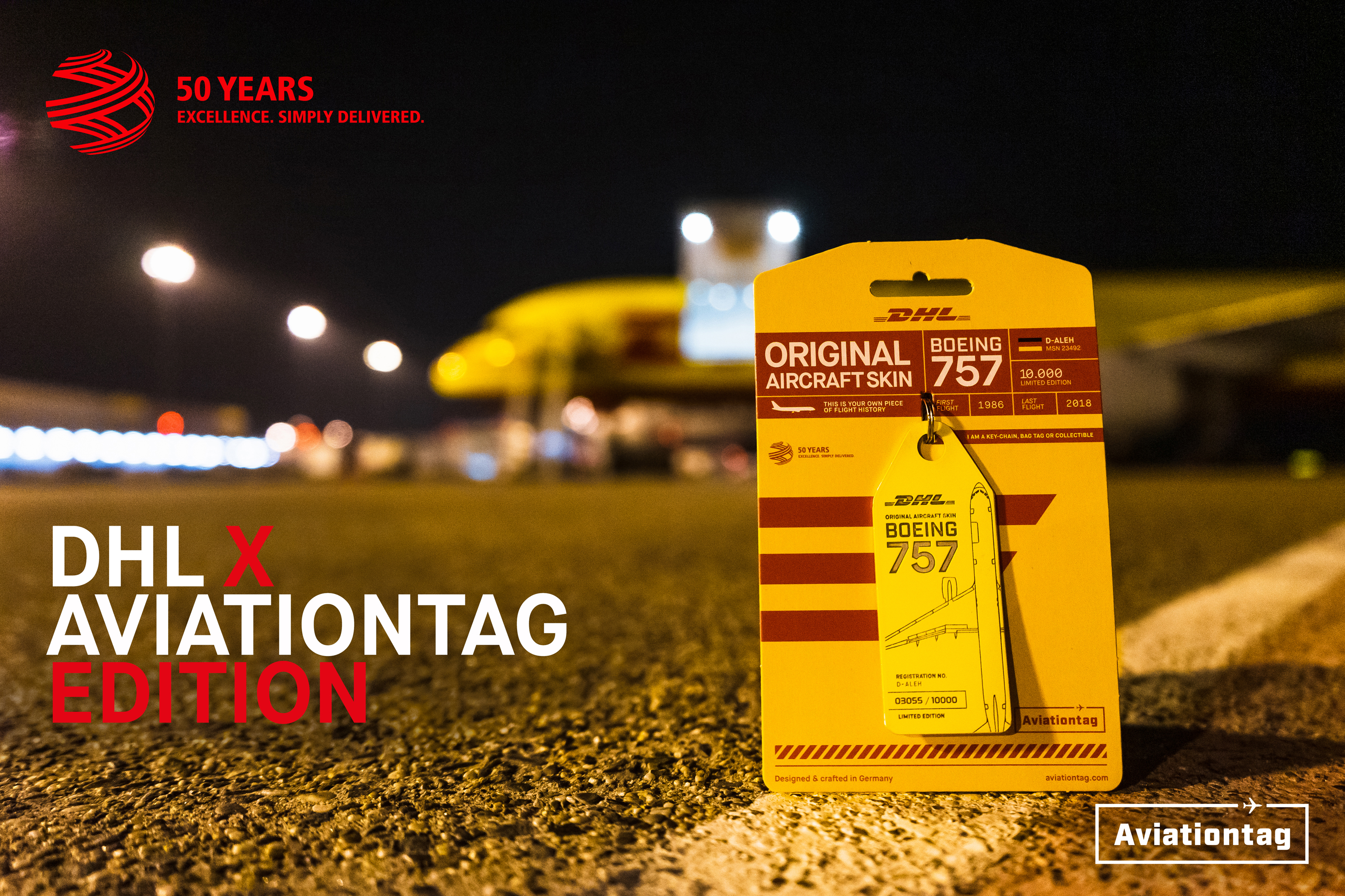 Aviation Keychain aviationtag Boeing 757 D-ALEW DHL Express
