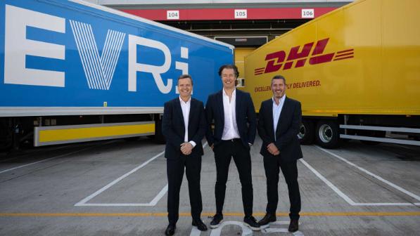 Pablo Ciano, CEO of DHL eCommerce, Martijn de Lange, CEO of Evri, Stu Hill, CEO DHL eCommerce UK